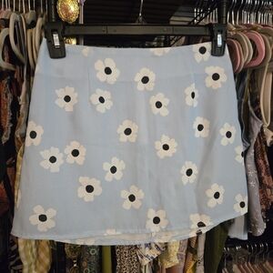 Princess Polly Light Blue Floral A-Line Skirt